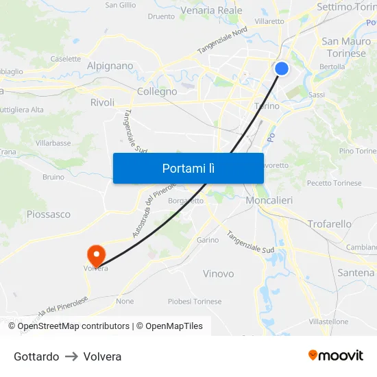Gottardo to Volvera map