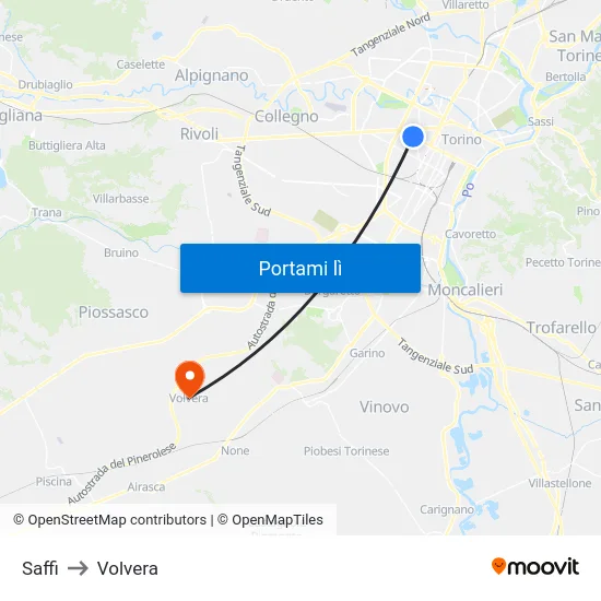 Saffi to Volvera map