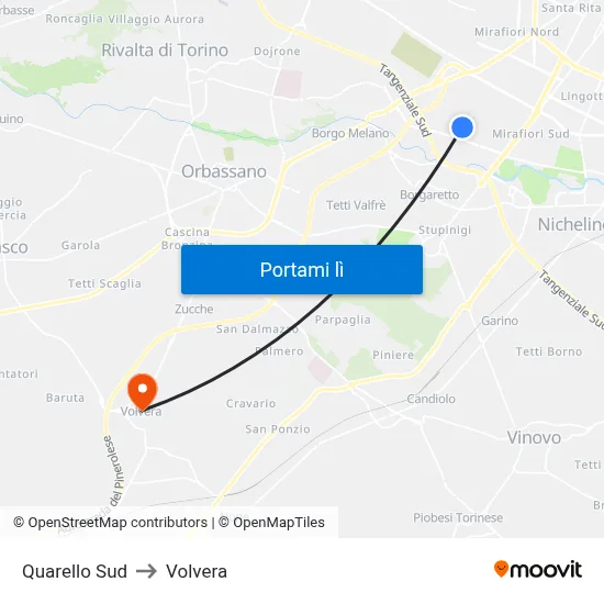 Quarello Sud to Volvera map