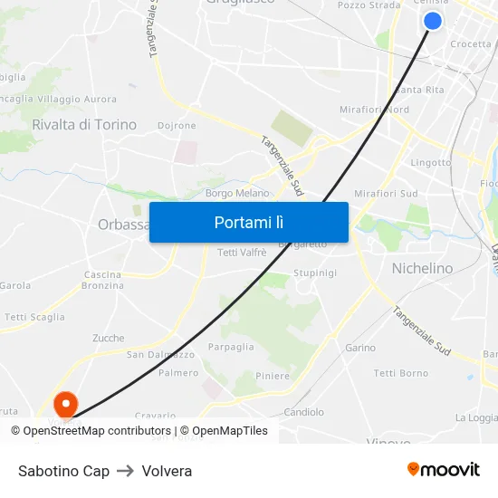 Sabotino Cap to Volvera map