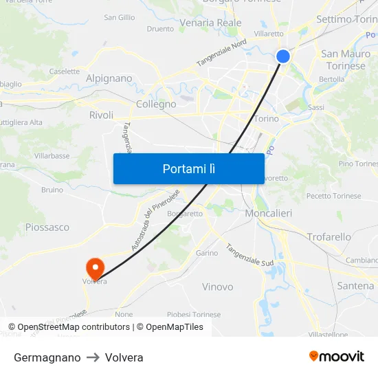 Germagnano to Volvera map