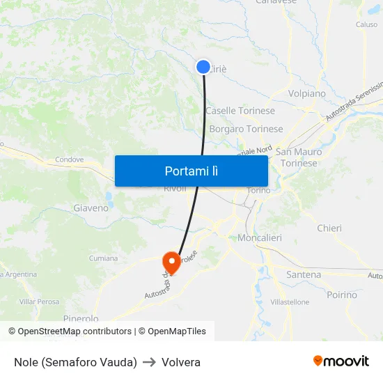 Nole (Semaforo Vauda) to Volvera map
