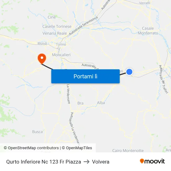 Qurto Inferiore Nc 123 Fr Piazza to Volvera map