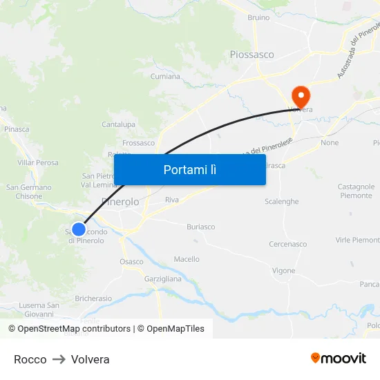 Rocco to Volvera map