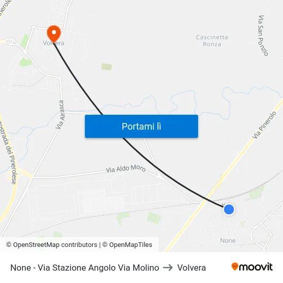 None - Via Stazione Angolo Via Molino to Volvera map