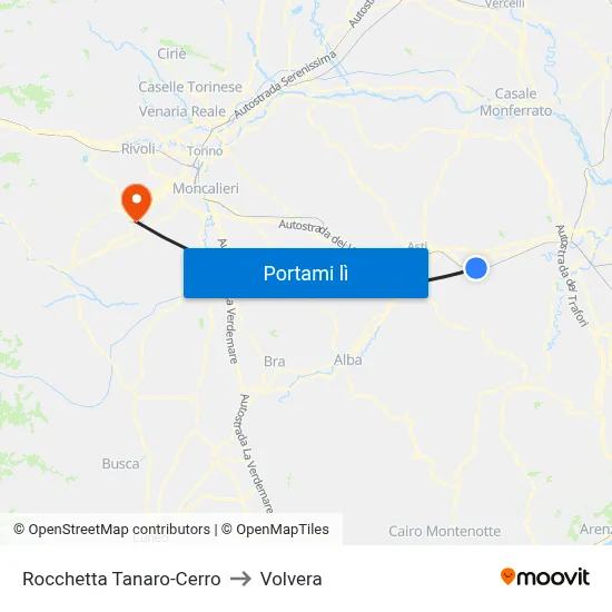 Rocchetta Tanaro-Cerro to Volvera map