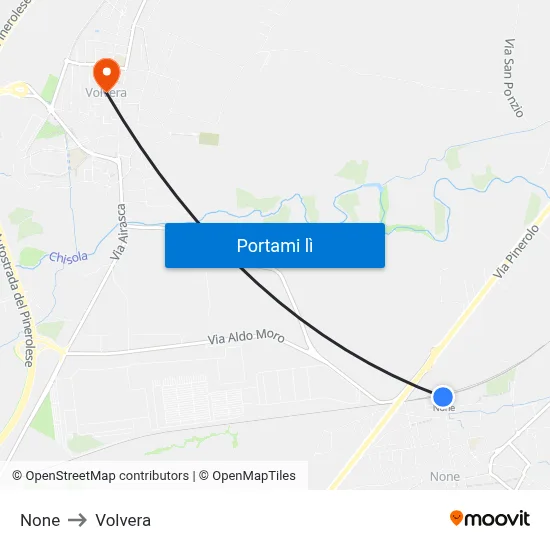 None to Volvera map
