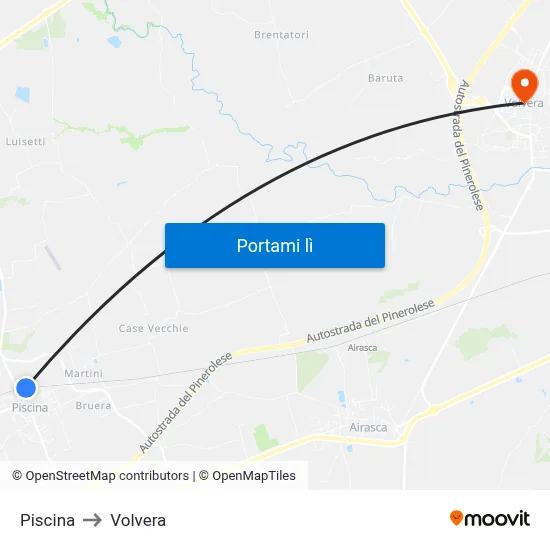 Piscina to Volvera map