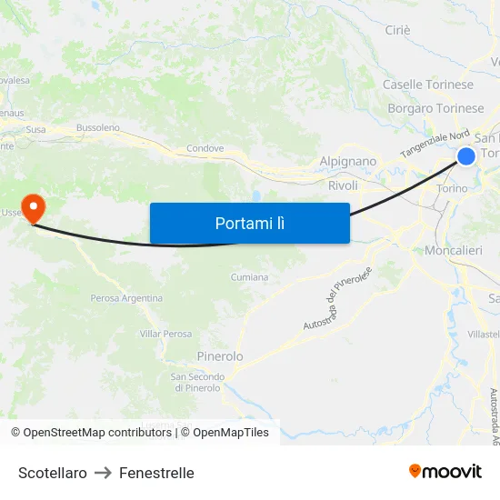 Scotellaro to Fenestrelle map