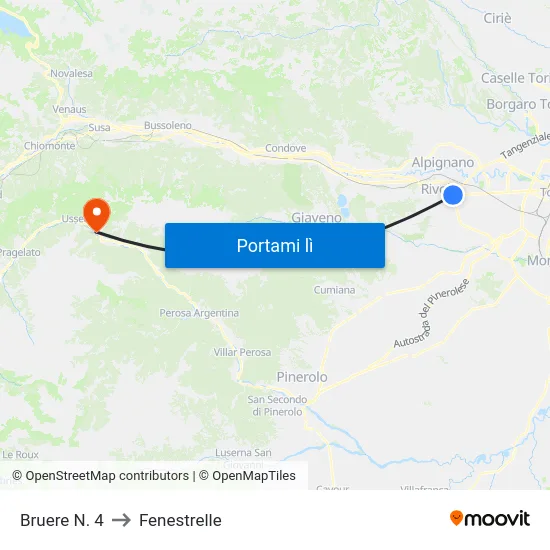 Bruere N. 4 to Fenestrelle map