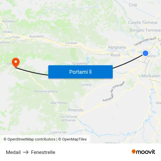 Medail to Fenestrelle map