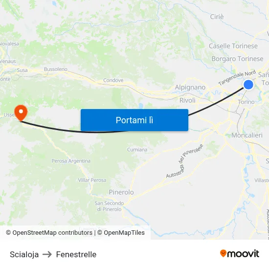 Scialoja to Fenestrelle map