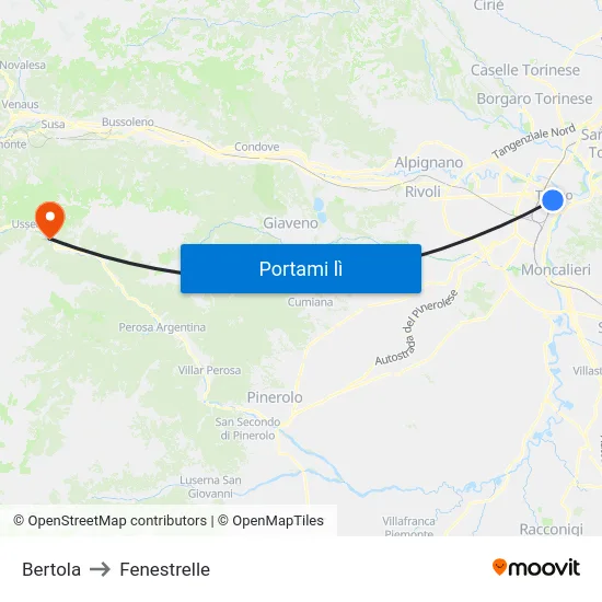 Bertola to Fenestrelle map