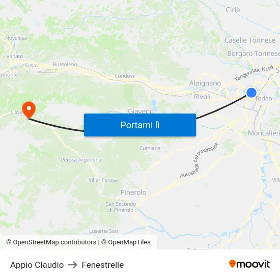 Appio Claudio to Fenestrelle map