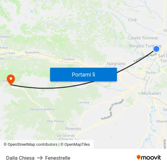 Dalla Chiesa to Fenestrelle map