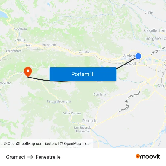 Gramsci to Fenestrelle map