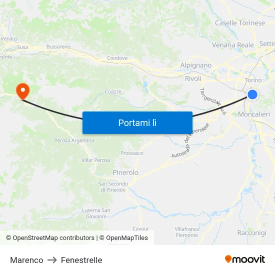 Marenco to Fenestrelle map