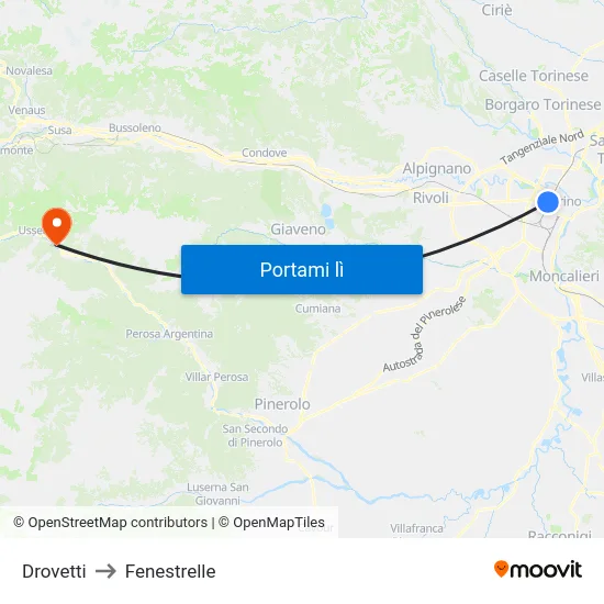 Drovetti to Fenestrelle map