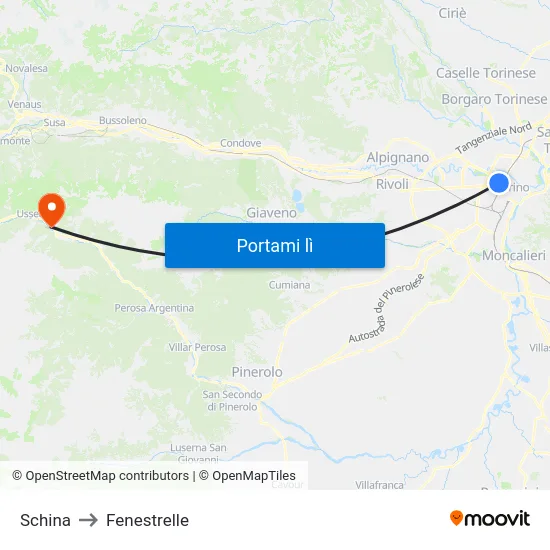 Schina to Fenestrelle map