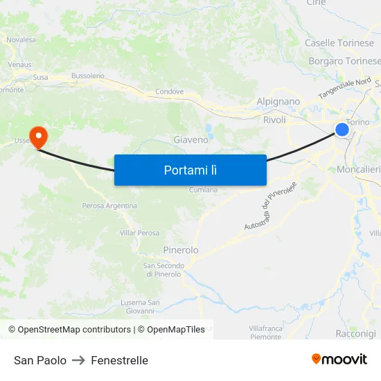 San Paolo to Fenestrelle map