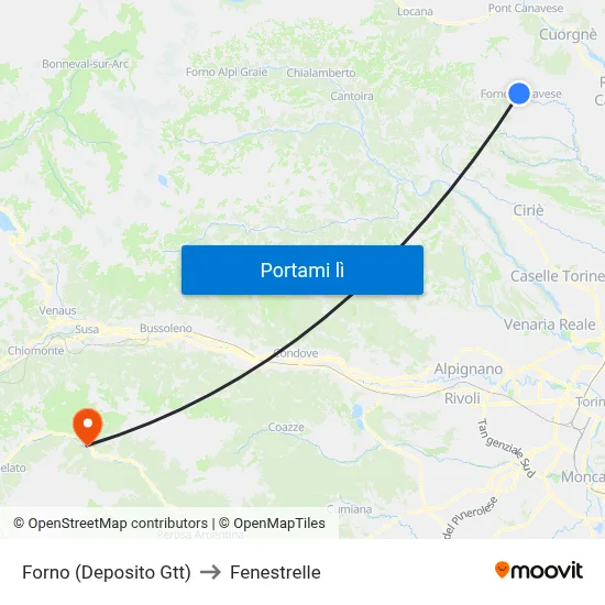 Forno (Deposito Gtt) to Fenestrelle map