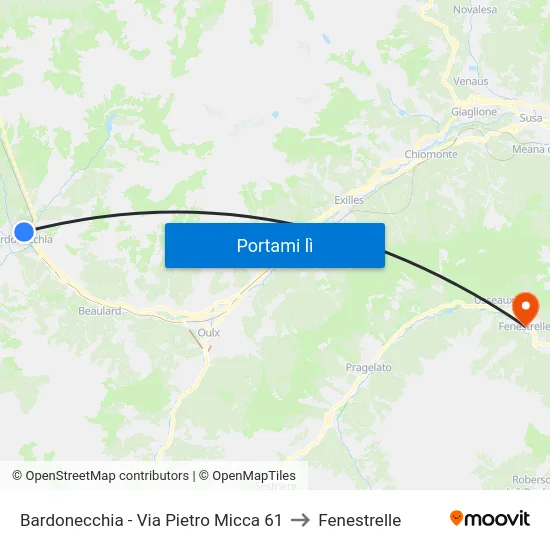 Bardonecchia - Via Pietro Micca  61 to Fenestrelle map