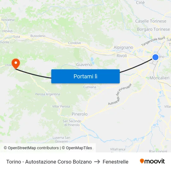 Torino - Autostazione Corso Bolzano to Fenestrelle map