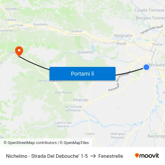 Nichelino - Strada Del Debouche'  1-5 to Fenestrelle map