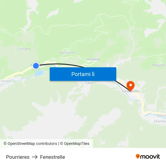 Pourrieres to Fenestrelle map