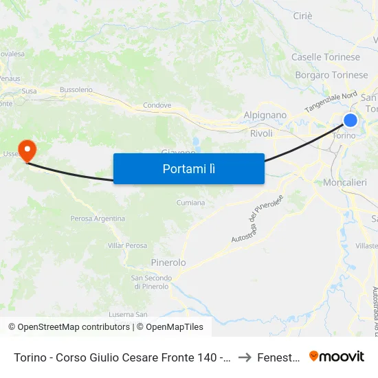 Torino - Corso Giulio Cesare Fronte 140 - Fronte 149 to Fenestrelle map
