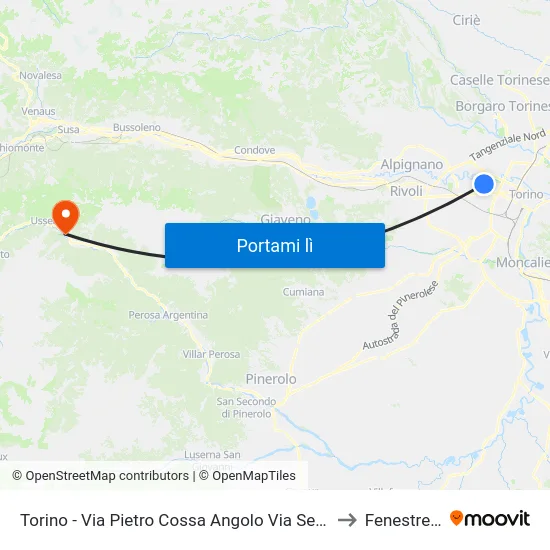 Torino - Via Pietro Cossa Angolo Via Servais to Fenestrelle map