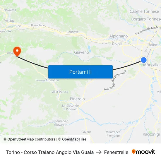 Torino - Corso Traiano Angolo Via Guala to Fenestrelle map