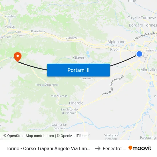 Torino - Corso Trapani Angolo Via Lancia to Fenestrelle map