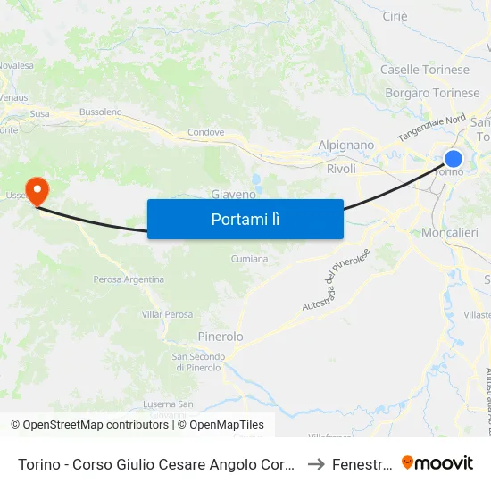 Torino - Corso Giulio Cesare Angolo Corso Novara to Fenestrelle map