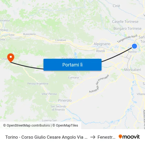 Torino - Corso Giulio Cesare Angolo Via Spontini to Fenestrelle map