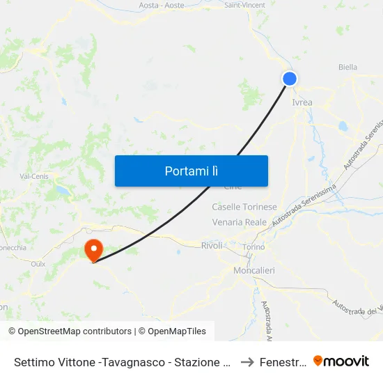 Settimo Vittone -Tavagnasco - Stazione Ferroviaria to Fenestrelle map