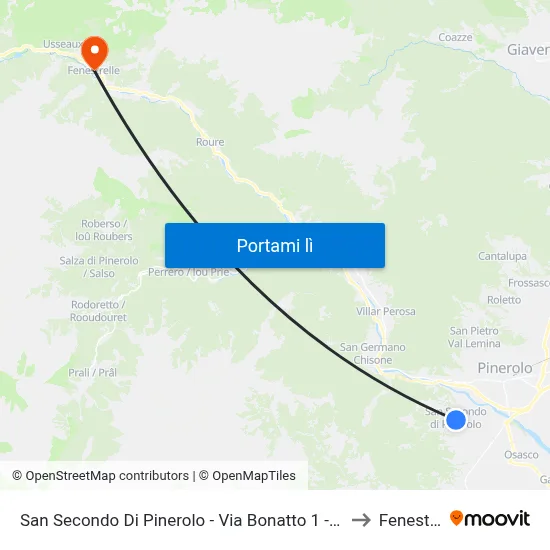 San Secondo Di Pinerolo - Via Bonatto  1 - Angolo Via Rol to Fenestrelle map