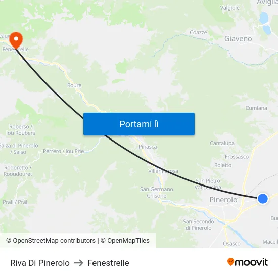 Riva Di Pinerolo to Fenestrelle map