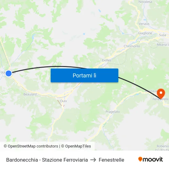 Bardonecchia - Stazione Ferroviaria to Fenestrelle map