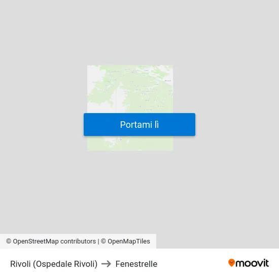 Rivoli (Ospedale Rivoli) to Fenestrelle map