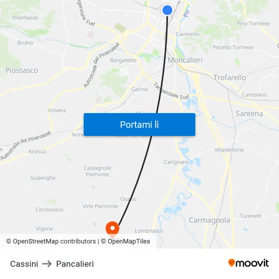 Cassini to Pancalieri map
