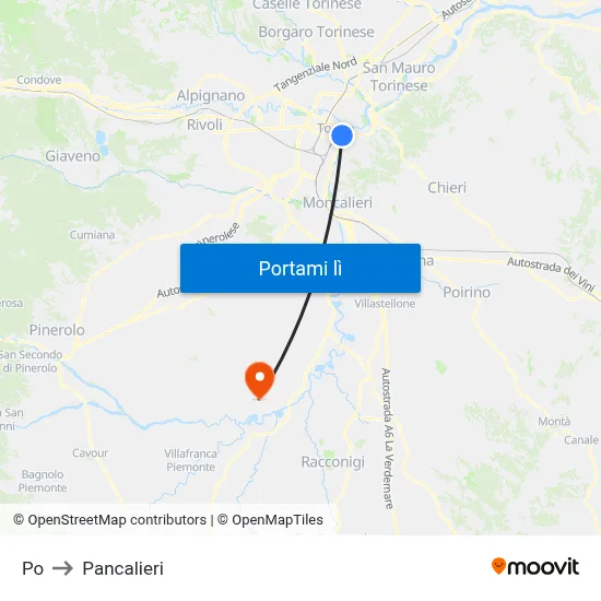 Po to Pancalieri map