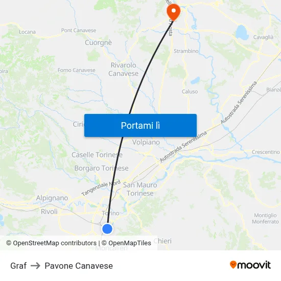 Graf to Pavone Canavese map