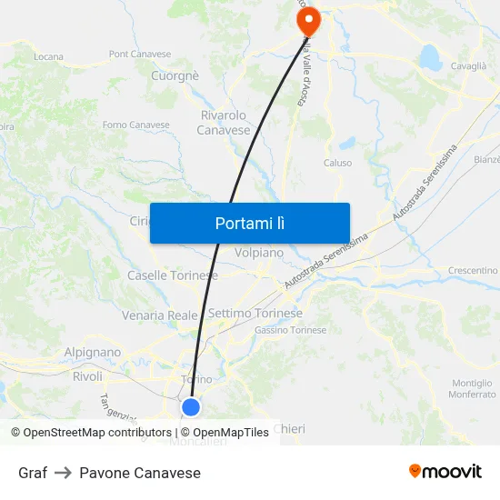 Graf to Pavone Canavese map