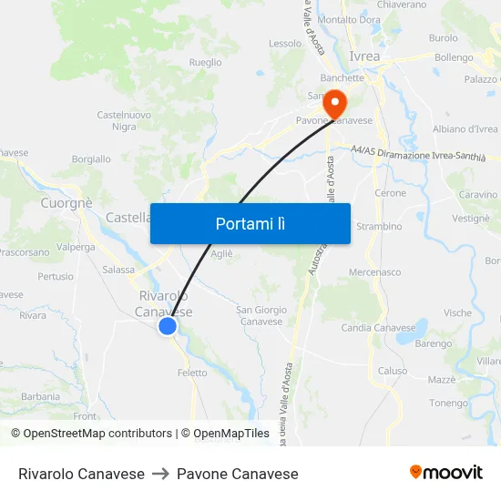 Rivarolo Canavese to Pavone Canavese map