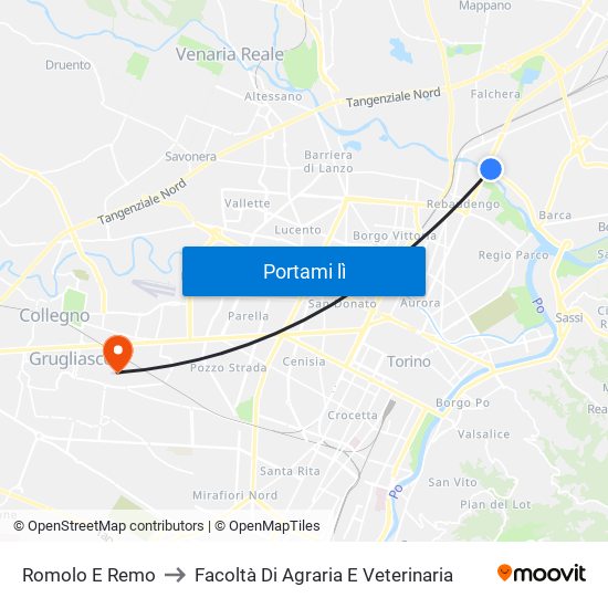 Romolo E Remo to Facoltà Di Agraria E Veterinaria map