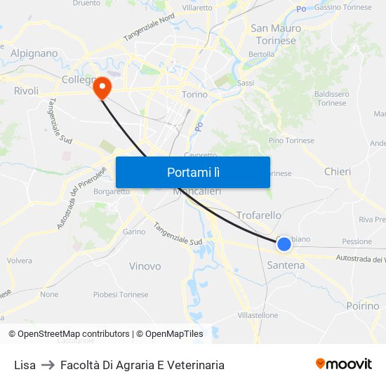 Lisa to Facoltà Di Agraria E Veterinaria map