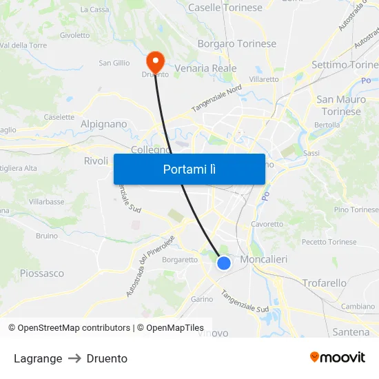 Lagrange to Druento map