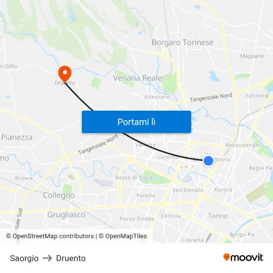 Saorgio to Druento map