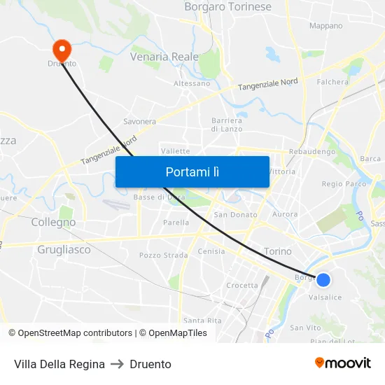 Villa Della Regina to Druento map